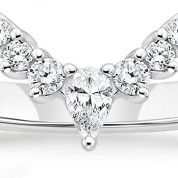 Jewelry - Wedding Band Women Copper Zirconia Stackable Engagement Ring Silver Size 6